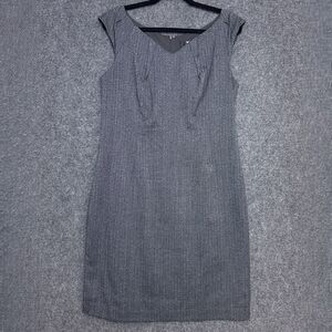 Mossimo Womens Dress Gray Herringbone 14 Sleeveless Pleated Office Career